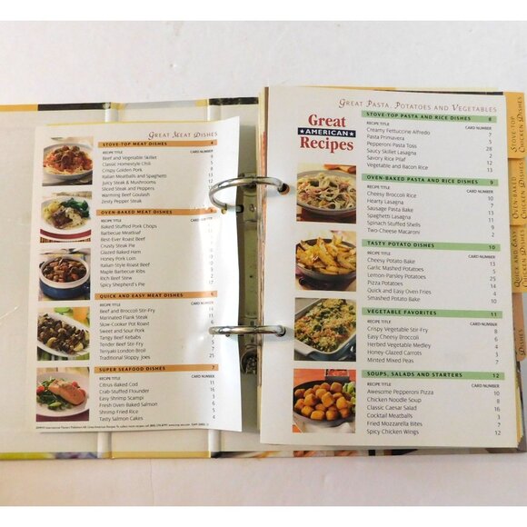 Great American Recipes Easy Everyday Cooking 16 Sections Over 160 Cards Binder - Picture 5 of 14